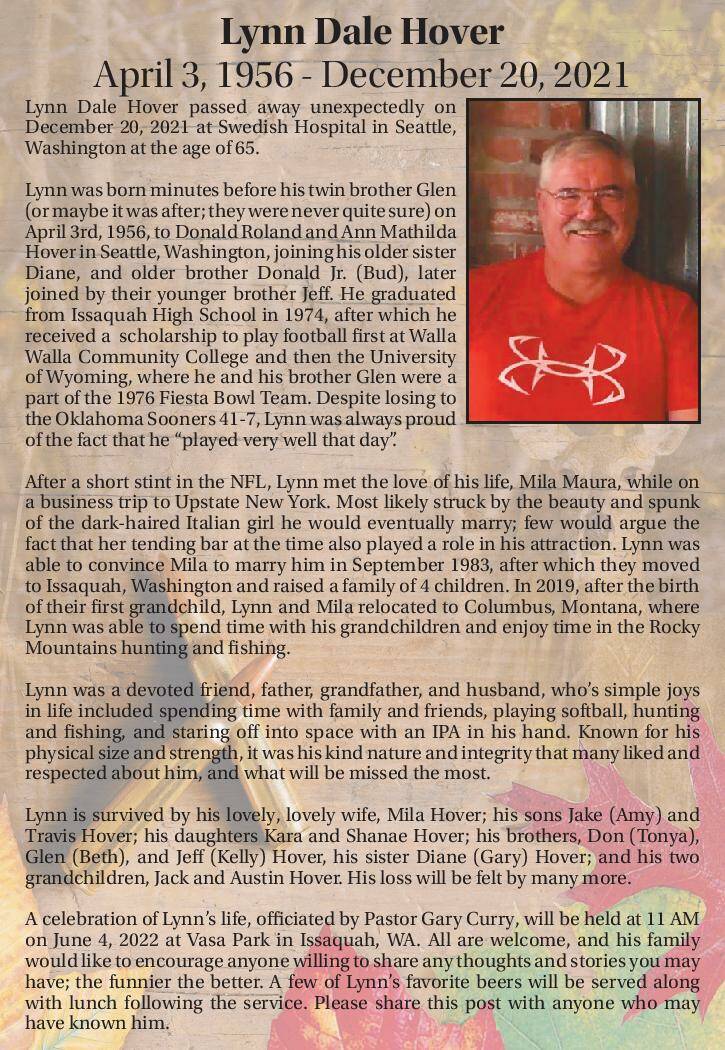 Lynn Dale Hover | Obituary